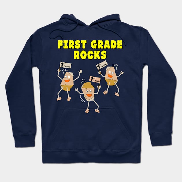 First Grade Rocks Hoodie by Barthol Graphics